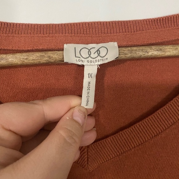 LOGO by Lori Goldstein - Sweater Top with Floral accent - Picture 8 of 12